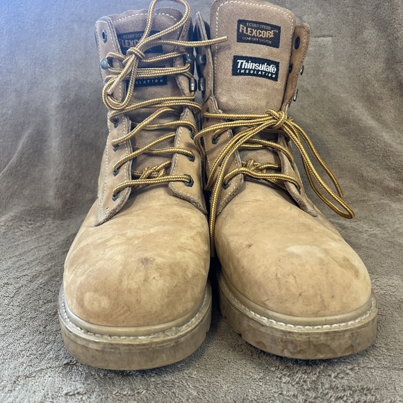 TEXAS STEER Men's Nubuck Leather Boots Work Comfort Size 10.5 Wide Oil Resistant - Picture 6 of 8